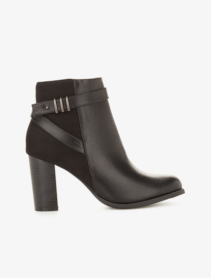 Bottines à brides croisées - noir - 1