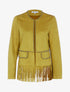 Veste droite cloutée à franges - jaune anis - 1
