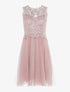 Robe brodée et jupe en tulle - vieux rose - 1