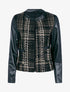 Veste moulinée à manches en simili - noir/taupe - 3
