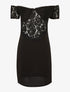Robe en dentelle ajourée - noir - 1