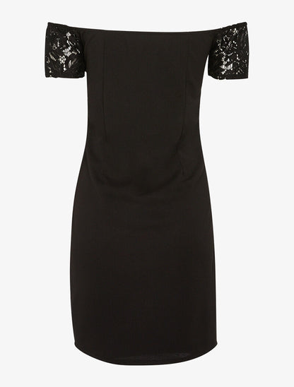 Robe en dentelle ajourée - noir - 2
