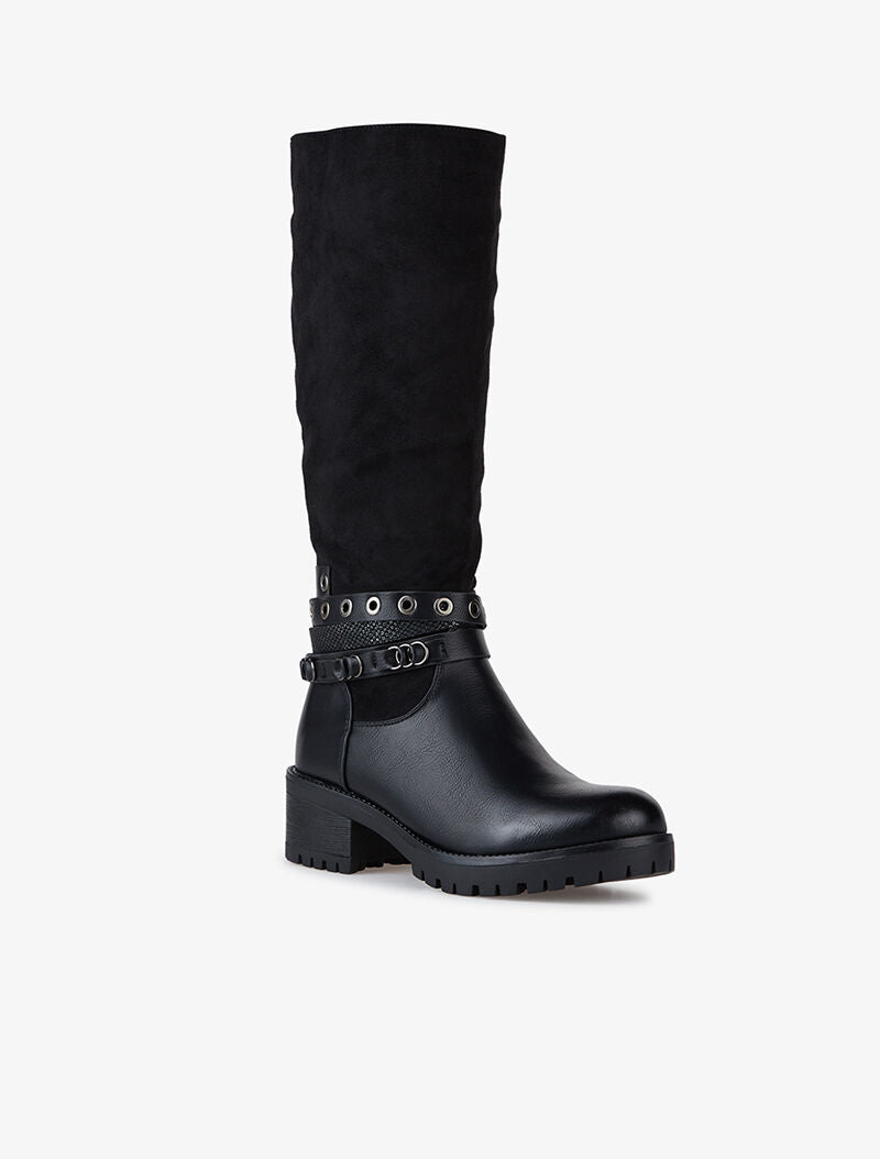 Bottes bi matière à brides - noir - 2