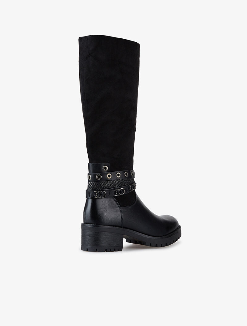 Bottes bi matière à brides - noir - 4