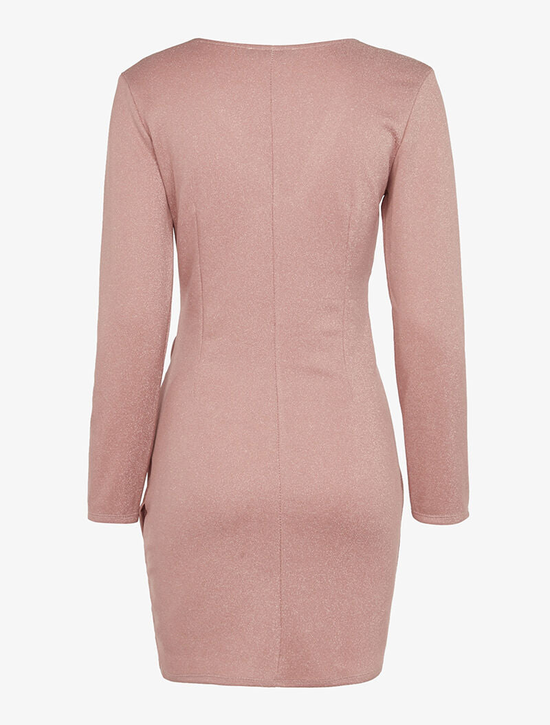 Robe scintillante à décolleté à strass - rose - 5