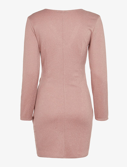 Robe scintillante à décolleté à strass - rose - 5