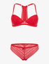 Ensemble en dentelle et dos nageur - rouge - 3