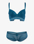 Ensemble à empiècements pois - bleu canard - 1