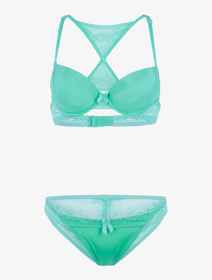 Ensemble à dos nageur stylisé - vert clair - 1