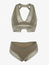 Ensemble soutien gorge bustier sans armatures - kaki clair - 1