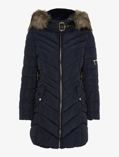 Doudoune basique matelassée en V - marine - 1