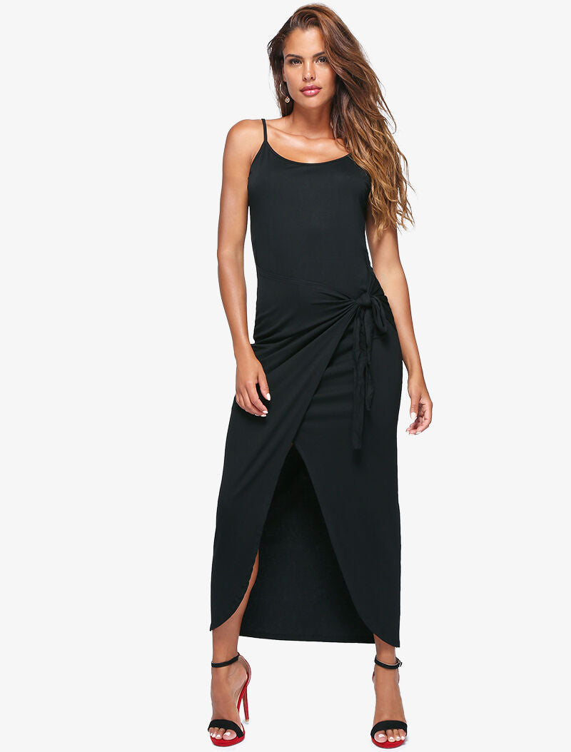Robe à effet portefeuille - noir - 1
