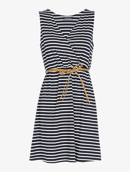 Robe à imprimé style marinière - blanc/marine - 1