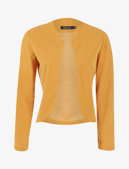 Veste courte à col cranté - jaune - 1