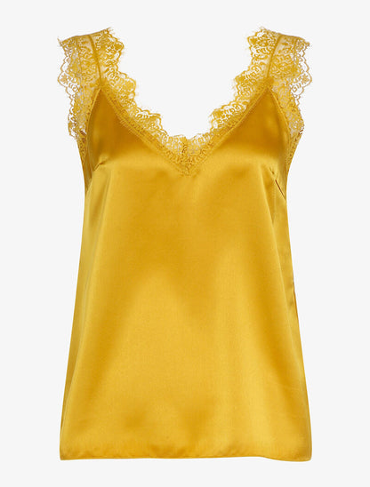 Caraco à détails dentelle - jaune - 3