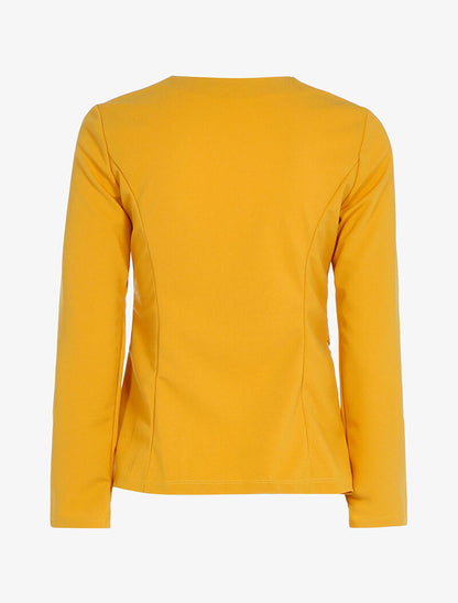 Veste ouverte à poches zippées - jaune - 2