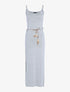 Robe longue à côtés fendus - gris chiné - 1