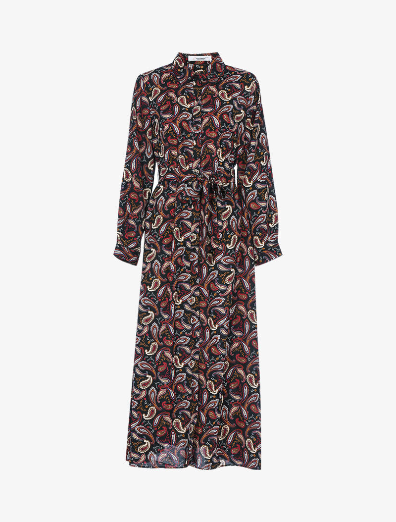 Robe longue à imprimé cachemire - noir - 3