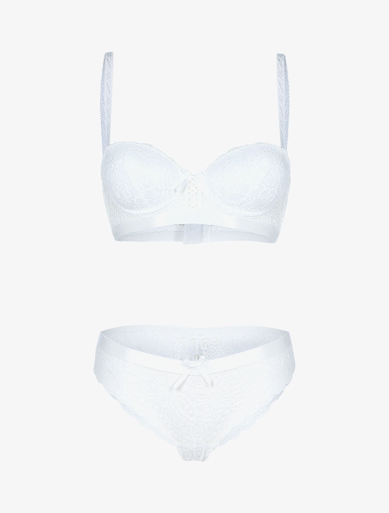 Ensemble en dentelle festonnée - ecru - 1