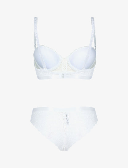Ensemble en dentelle festonnée - ecru - 2
