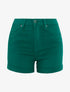 Mini short uni à ourlets - vert - 1
