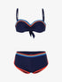 Bikini à bandes colorées - marine - 3