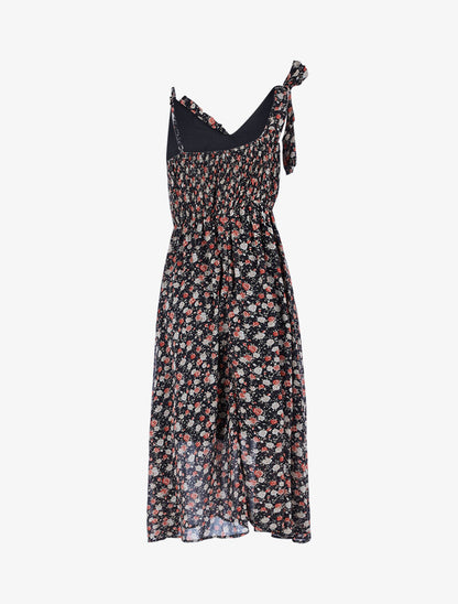 Robe longue à bretelles dépareillées - noir - 2