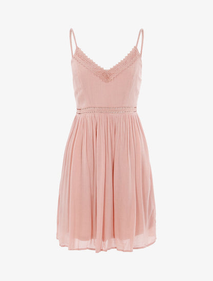 Robe à détails crochet - rose - 3