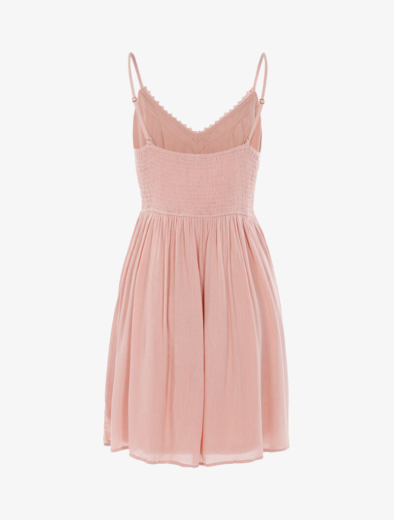 Robe à détails crochet - rose - 2