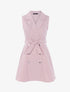Robe patineuse à boutons décoratifs - rose - 1