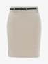 Jupe unie ceinturée - beige - 1