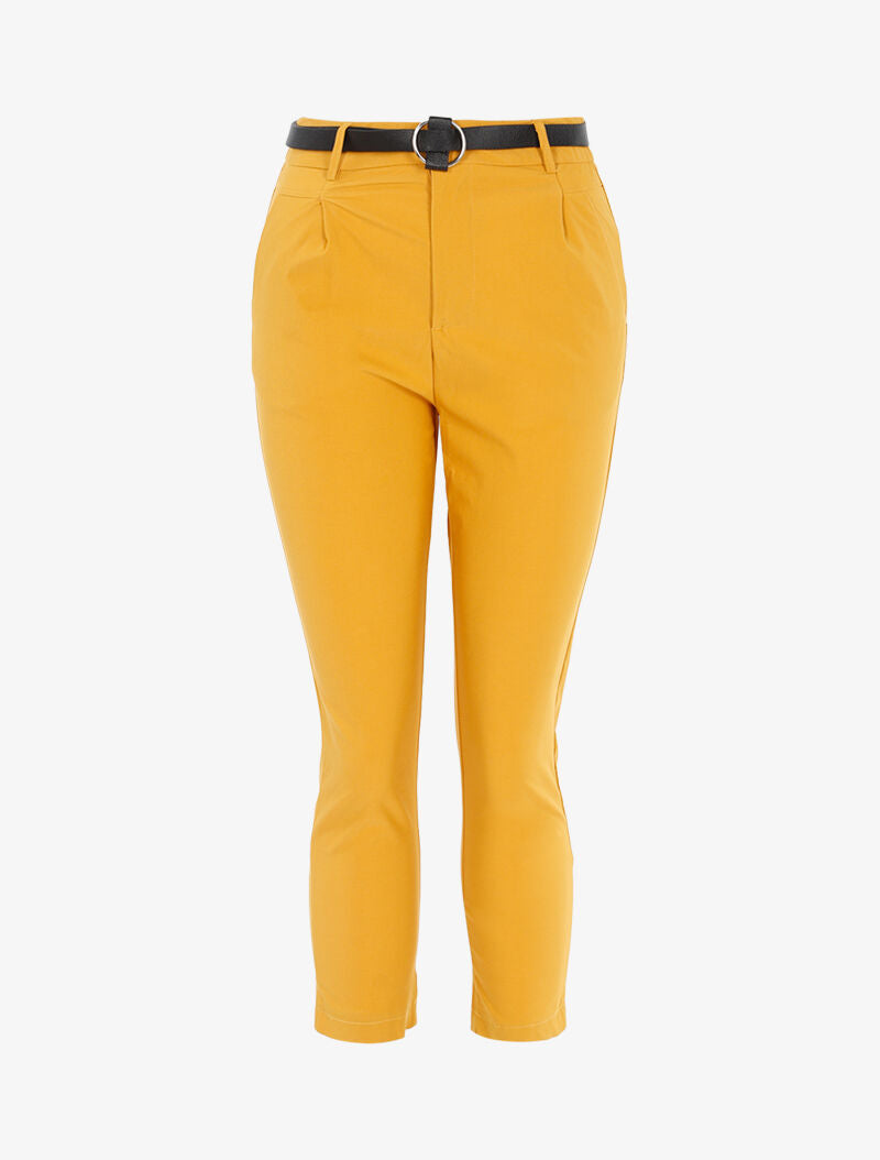 Pantalon 7/8 coupe droite - Jaune