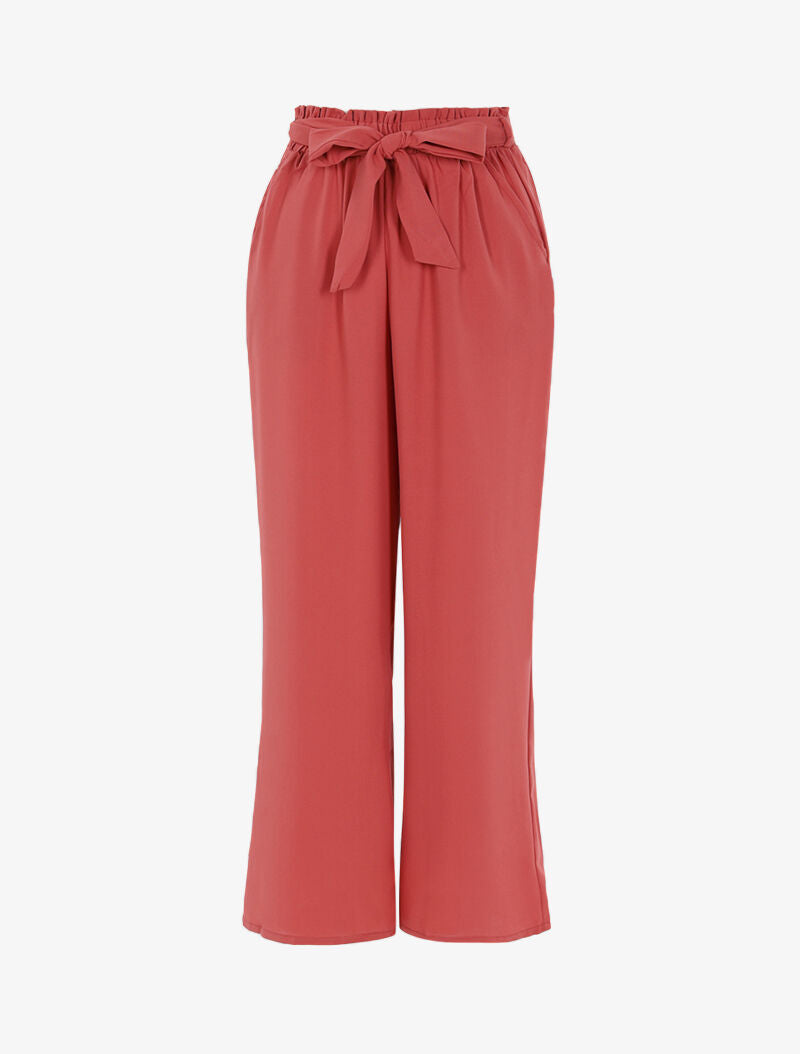 Pantalon fluide coupe large - rose - 3