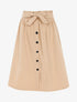 Jupe trapèze boutonnée - beige - 1