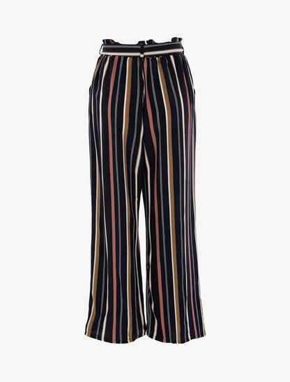 Pantalon fluide à rayures - marine - 2
