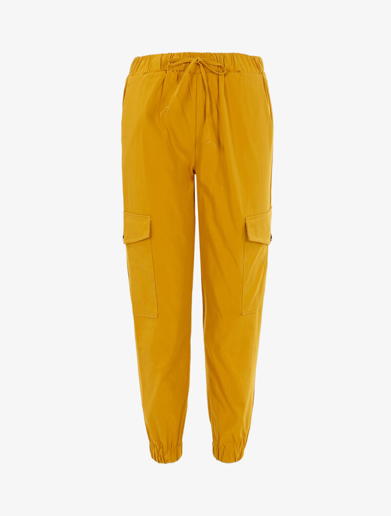 Pantalon cargo 7/8 - jaune