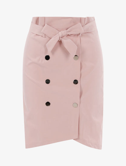 Jupe mi longue à boutons pression - lilas - 1