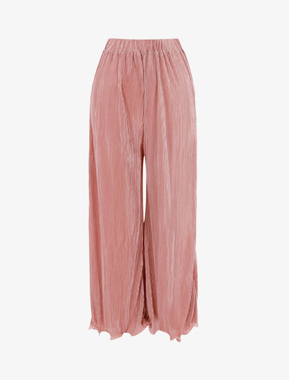 Pantalon 7/8 coupe ample gaufré - rose