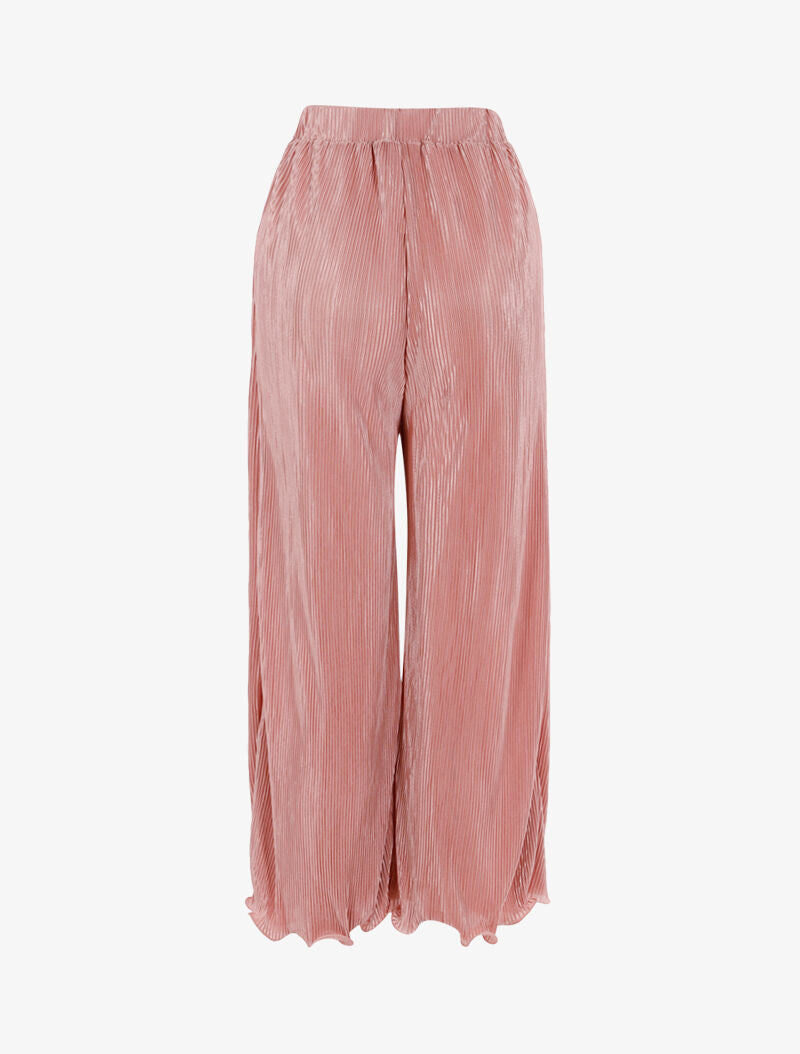 Pantalon 7/8 coupe ample gaufré - rose