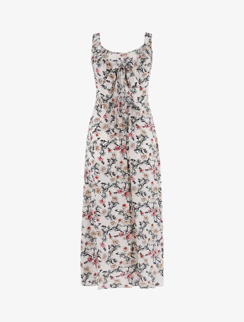 Robe fleurie à dos ajouré - ecru - 2