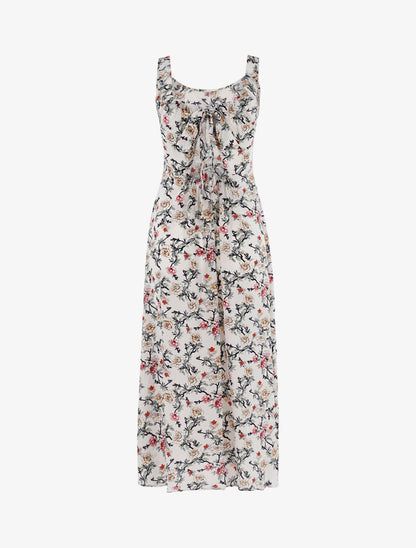 Robe fleurie à dos ajouré - ecru - 2