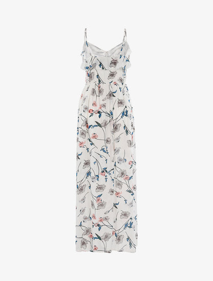 Robe longue à imprimé floral - ecru - 2