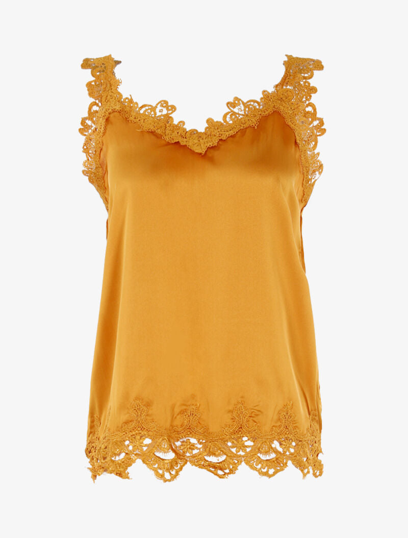 Débardeur à bords en crochet - jaune - 3