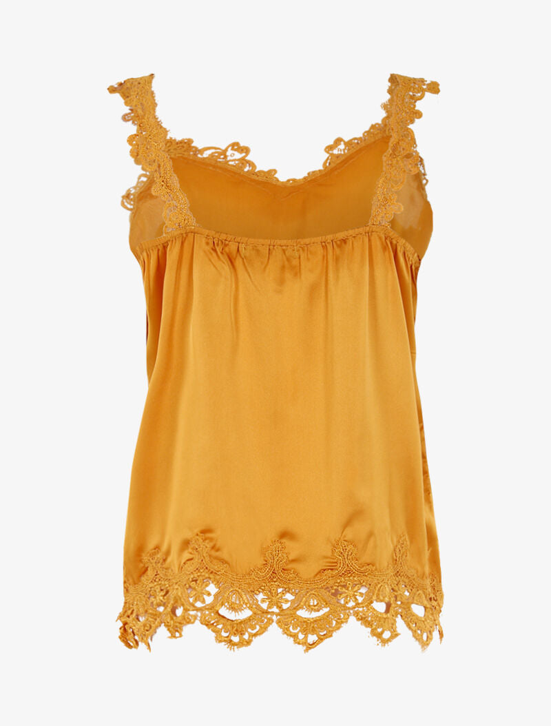 Débardeur à bords en crochet - jaune - 2