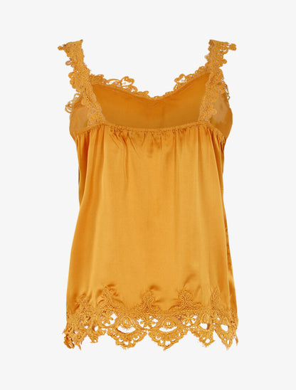 Débardeur à bords en crochet - jaune - 2