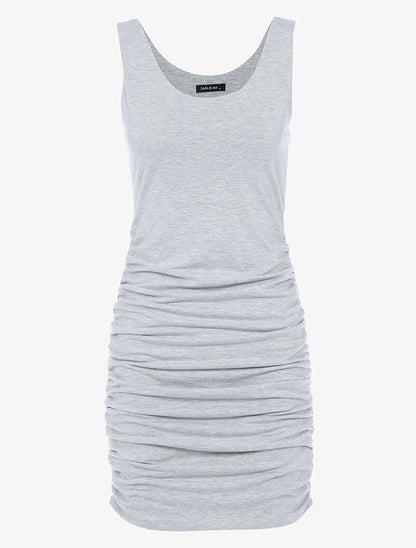 Robe moulante à côtés froncés - gris clair - 1