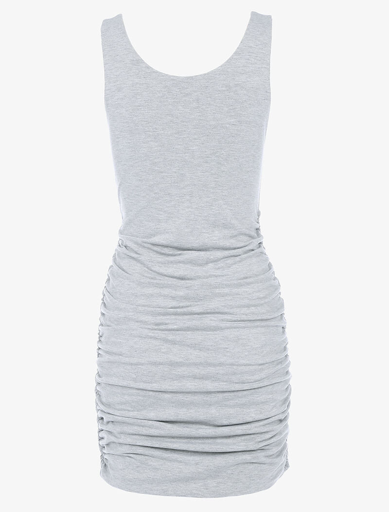Robe moulante à côtés froncés - gris clair - 2