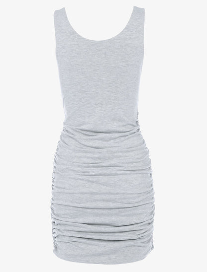 Robe moulante à côtés froncés - gris clair - 2