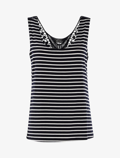 Top style marinière à dos crochet - marine/blanc - 3