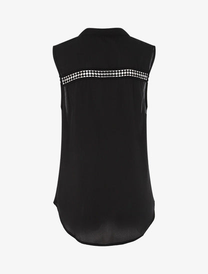 Top style chemise sans manches - noir - 2